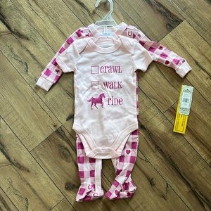 Cowgirl Baby Onsie and Footed Pajamas Set